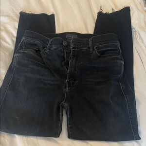 MOTHER Dark Wash Cropped Jeans